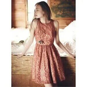 Anthropologie Plenty by Tracy Reese Mariposa Blush Lace Dress NWT